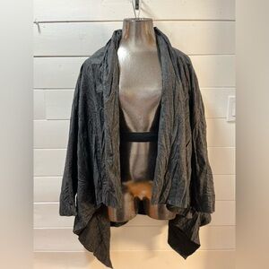 J.JILL WOOL-BLEND DRAPED JACKET – CHARCOAL – SIZE M